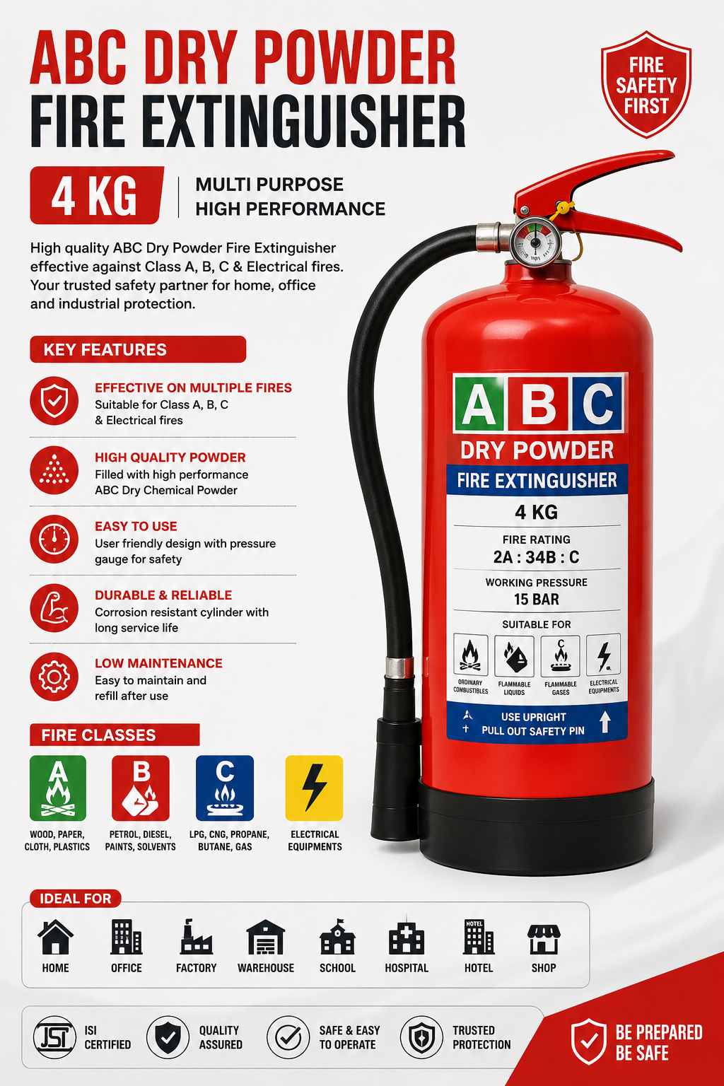 ABC Dry Powder Extinguisher 4kg